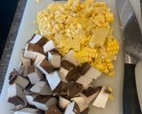 A picture of step 1 of Mushroom, sweetcorn and blackbean salad.