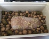 Une image de l'étape 6 de Dos de cabillaud au four champignons de paris et câpres italiennes.