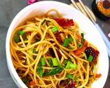 A picture of step 5 of Hakka Noodles.