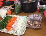 Hình bước làm 1 của món Pancake hải sản