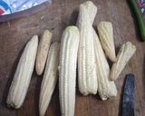 A picture of step 1 of Mixed veg babycorn.