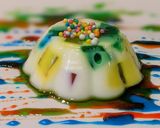 A picture of step 24 of Colourful Thandai Jello Pudding.
