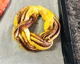 A picture of step 3 of Christmas -Cinnamon wreath Bread.