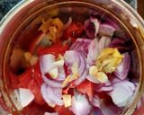A picture of step 3 of Bhindi masala.