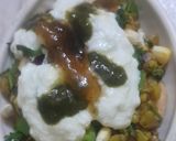 A picture of step 9 of Barnyard Milet (Bhagar) Mung bean papadi chat.