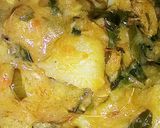 A picture of step 4 of Porridge yam With smoke fish.