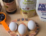 Foto del paso 1 de la receta: Tortita de arándanos sin horno, sin azúcar, sin edulcorante, sin harina, sin gluten 🫐keto