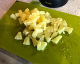 A picture of step 3 of Islands Cake (upside down pineapple, rum and coconut cake).