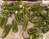 A picture of step 4 of Roasted Pepperoni and cheese stuffed Jalapeños.