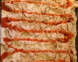 A picture of step 3 of Buffalo chicken spread.