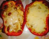 Foto del paso 3 de la receta: Pimientos rellenos de arroz yamaní integral, choclos y arvejas.
