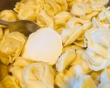 A picture of step 6 of Tortellini with Bratwurst.
