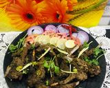 A picture of step 7 of Tawa Motton chanp with zeera rice.