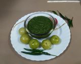 A picture of step 4 of Amla and Mint coriander chutney.