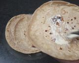 A picture of step 1 of Sandwich pizza from leftover Roti.