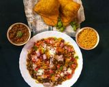 A picture of step 7 of Chana Samosa Chaat.