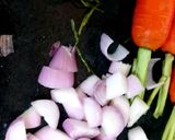 A picture of step 1 of My Carrot,Sweet Potato&Aubergine Soup with Roots,leaves,Stems🤩.