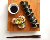 A picture of step 10 of Kimchi Avocado Sushi.
