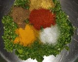 A picture of step 3 of PPP fitters palak paneer peas.