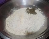 A picture of step 1 of Bathua ki poori.