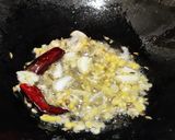 A picture of step 2 of Chaulai saag (Amaranth leaves fry).