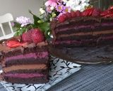 Pas rețetă Tort vegan cu ganache de ciocolată și cremă de vișine 12 fotografie