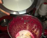 A picture of step 5 of Beetroot pancake with chocolate topping.