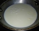A picture of step 1 of Kesar-Elaichi Rabdi.