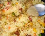 A picture of step 7 of Sausage fried rice.