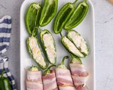 A picture of step 1 of Bacon Wrapped Jalapeno Poppers.