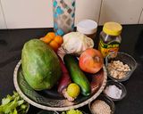 A picture of step 1 of Raw Papaya salad.