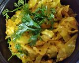 A picture of step 3 of Cabbage Sabzi (coconut n peanut powder).