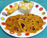 A picture of step 6 of Dashmi -- Milk Based Flatbread With Sweet Elaichi Kela & Sev Raita.