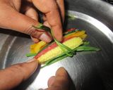 वेजटेबल्स बंडल्स इन स्वीट एंड सावर सॉस -नो अनियन -नो गार्लिक#sabzi#grand#post 2 रेसिपी चरण 3 फोटो