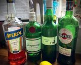 A picture of step 1 of British Negroni.