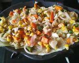 A picture of step 15 of Veg seekh kabab sizzler.
