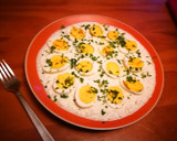 Foto del paso 5 de la receta: Huevos de corral cocidos sobre salsa de rábano negro crudo