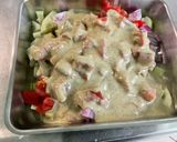 Une image de l'étape 8 de Salade de concombre, tomates et feta sauce roquefort.