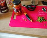 A picture of step 5 of Tomato over Spaghetti.