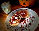 Foto del paso 4 de la receta: Tortitas de avena y plátano con sirope casero de frutos rojos 🎃 Desayuno de Halloween
