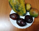 A picture of step 1 of Mango & papaya Ras 🥭.