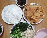 Hình bước làm 1 của món Bún đậu hủ nước tương