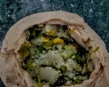 A picture of step 4 of Amritsari kulcha with mutton mince without oil.