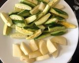 A picture of step 1 of Chaal Chingri Potol (Parwal / Pointed Gourd Cooked With Prawns & Rice - Bengali style).