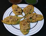 A picture of step 5 of Sattu Paalak Patta chaat.