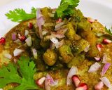 A picture of step 3 of Moong dal pancake with spicy potatoes.