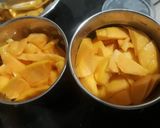 A picture of step 1 of Mango lassi.
