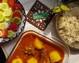 A picture of step 4 of Alou gosht.
