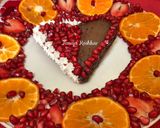 A picture of step 3 of Water melon heart Chocolate delight.