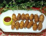 A picture of step 4 of Crispy Rava Nuggets Noddles Wrapped.